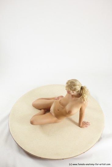 Nude Woman White Sitting poses - ALL Slim long blond Sitting poses - simple Multi angle poses Pinup