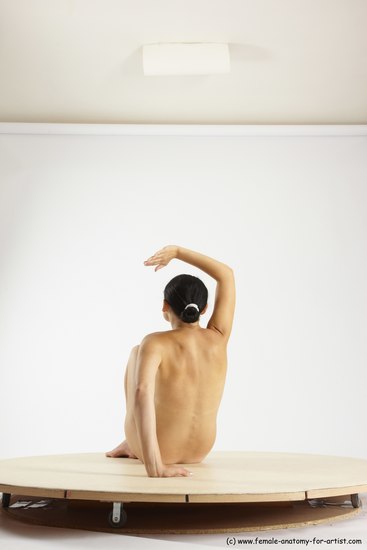 Nude Woman White Sitting poses - ALL Slim long brown Sitting poses - simple Multi angle poses Pinup