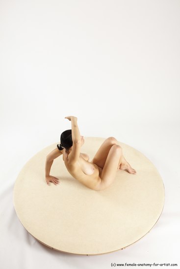 Nude Woman White Sitting poses - ALL Slim long brown Sitting poses - simple Multi angle poses Pinup