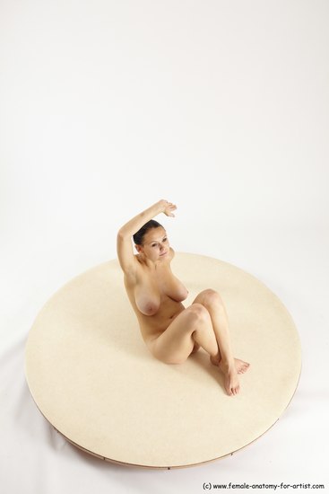 Nude Woman White Sitting poses - ALL Slim long brown Sitting poses - simple Multi angle poses Pinup