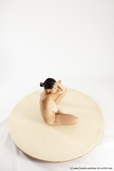 Nude Woman White Sitting poses - ALL Slim long brown Sitting poses - simple Multi angle poses Pinup