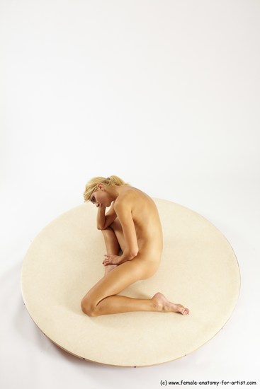 Nude Woman White Sitting poses - ALL Slim long blond Sitting poses - simple Multi angle poses Pinup