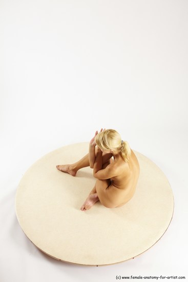 Nude Woman White Sitting poses - ALL Slim long blond Sitting poses - simple Multi angle poses Pinup