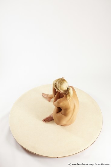 Nude Woman White Sitting poses - ALL Slim long blond Sitting poses - simple Multi angle poses Pinup