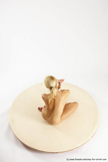 Nude Woman White Sitting poses - ALL Slim long blond Sitting poses - simple Multi angle poses Pinup