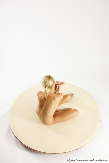 Nude Woman White Sitting poses - ALL Slim long blond Sitting poses - simple Multi angle poses Pinup