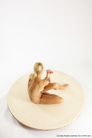 Nude Woman White Sitting poses - ALL Slim long blond Sitting poses - simple Multi angle poses Pinup