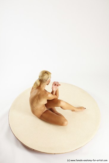 Nude Woman White Sitting poses - ALL Slim long blond Sitting poses - simple Multi angle poses Pinup