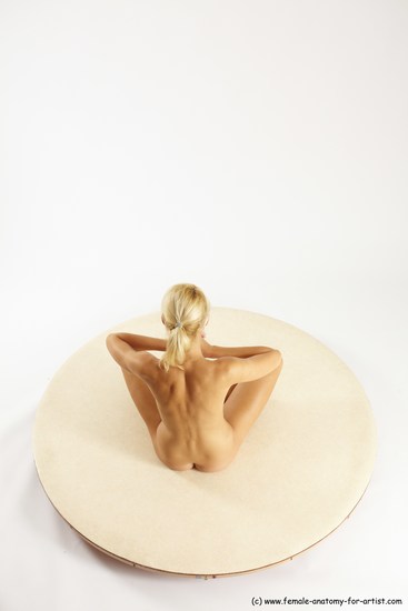 Nude Woman White Sitting poses - ALL Slim long blond Sitting poses - simple Multi angle poses Pinup