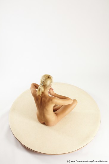 Nude Woman White Sitting poses - ALL Slim long blond Sitting poses - simple Multi angle poses Pinup