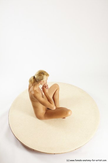 Nude Woman White Sitting poses - ALL Slim long blond Sitting poses - simple Multi angle poses Pinup