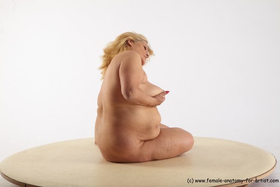 Nude Woman White Sitting poses - ALL Overweight medium blond Sitting poses - on knees Pinup