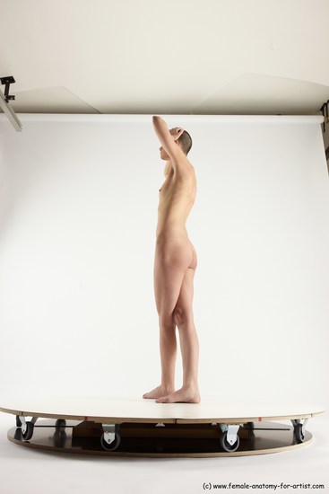 Nude Woman White Standing poses - ALL Slim bald Standing poses - simple Multi angle poses Pinup