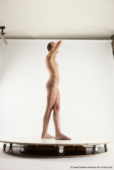 Nude Woman White Standing poses - ALL Slim bald Standing poses - simple Multi angle poses Pinup