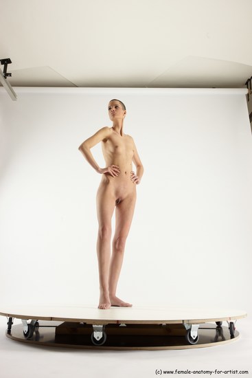 Nude Woman White Standing poses - ALL Slim bald Standing poses - simple Multi angle poses Pinup