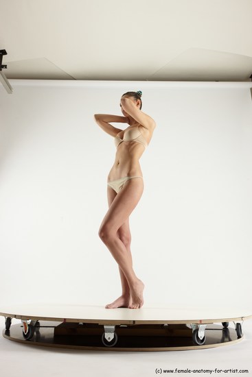 Underwear Woman White Standing poses - ALL Athletic long brown Standing poses - simple Multi angle poses Academic