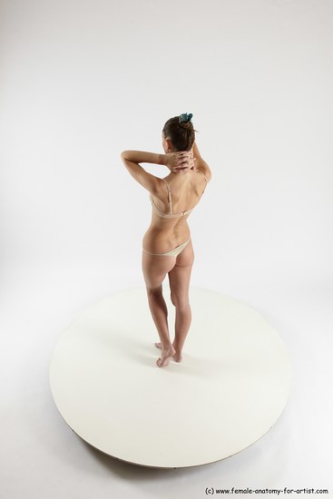 Underwear Woman White Standing poses - ALL Athletic long brown Standing poses - simple Multi angle poses Academic