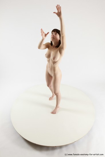 Nude Woman White Standing poses - ALL Slim medium brown Standing poses - simple Multi angle poses Pinup