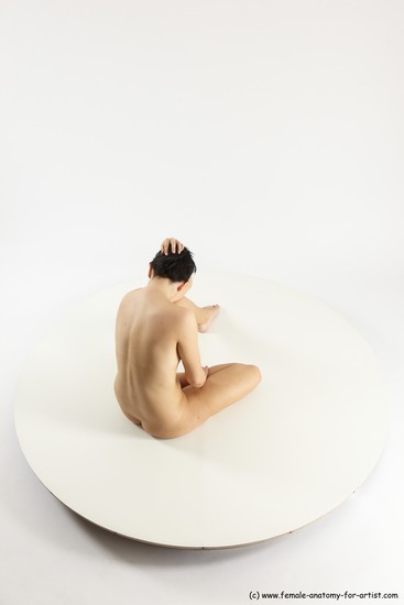 Nude Woman White Sitting poses - ALL Slim long brown Sitting poses - simple Multi angle poses Pinup