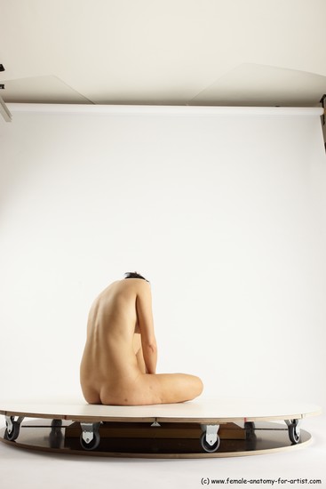 Nude Woman White Sitting poses - ALL Slim long brown Sitting poses - simple Multi angle poses Pinup