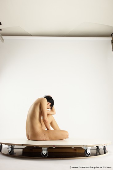 Nude Woman White Sitting poses - ALL Slim long brown Sitting poses - simple Multi angle poses Pinup