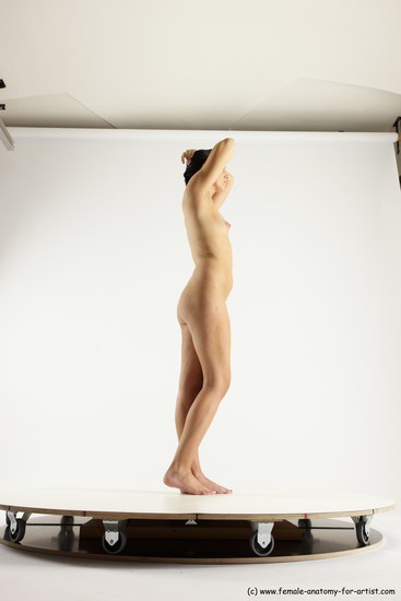 Nude Woman White Standing poses - ALL Slim long brown Standing poses - simple Multi angle poses Pinup