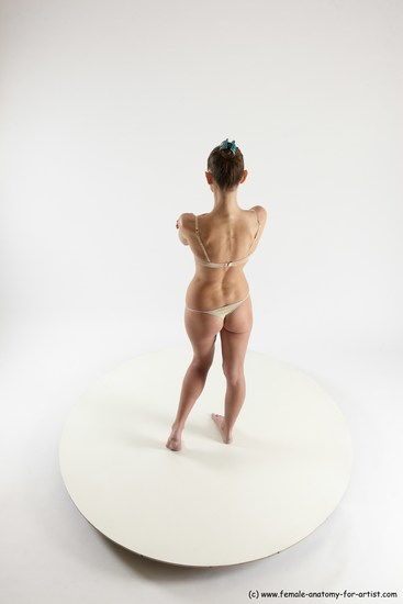 Underwear Woman White Standing poses - ALL Athletic long brown Standing poses - simple Multi angle poses Academic