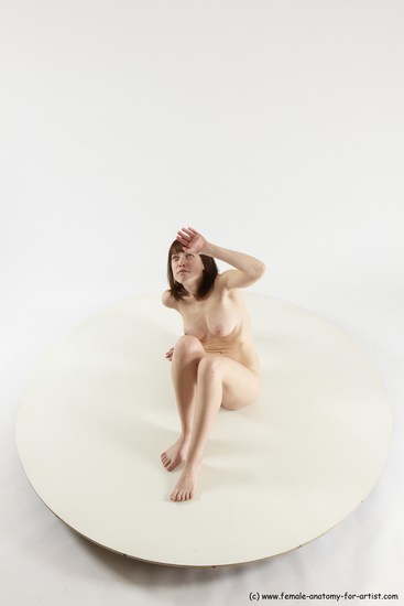 Nude Woman White Sitting poses - ALL Slim medium brown Sitting poses - simple Multi angle poses Pinup