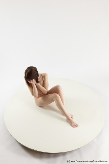 Nude Woman White Sitting poses - ALL Slim medium brown Sitting poses - simple Multi angle poses Pinup