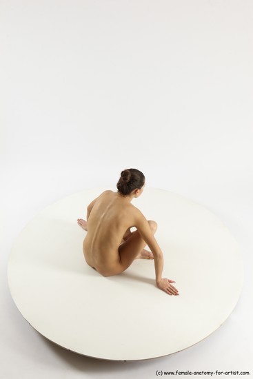 Nude Woman White Sitting poses - ALL Slim long brown Sitting poses - simple Multi angle poses Pinup