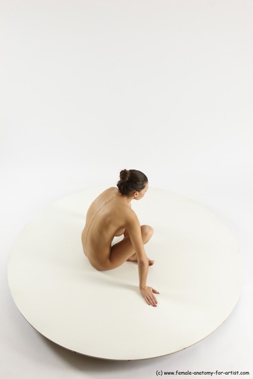 Nude Woman White Sitting poses - ALL Slim long brown Sitting poses - simple Multi angle poses Pinup