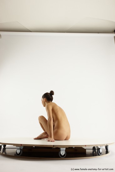 Nude Woman White Sitting poses - ALL Slim long brown Sitting poses - simple Multi angle poses Pinup