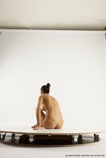 Nude Woman White Sitting poses - ALL Slim long brown Sitting poses - simple Multi angle poses Pinup