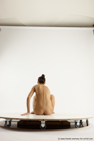 Nude Woman White Sitting poses - ALL Slim long brown Sitting poses - simple Multi angle poses Pinup