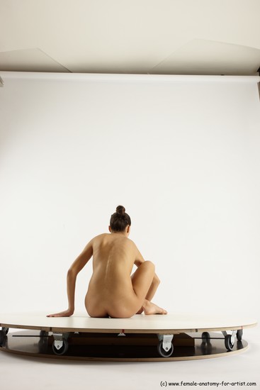 Nude Woman White Sitting poses - ALL Slim long brown Sitting poses - simple Multi angle poses Pinup