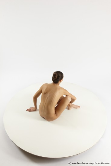 Nude Woman White Sitting poses - ALL Slim long brown Sitting poses - simple Multi angle poses Pinup