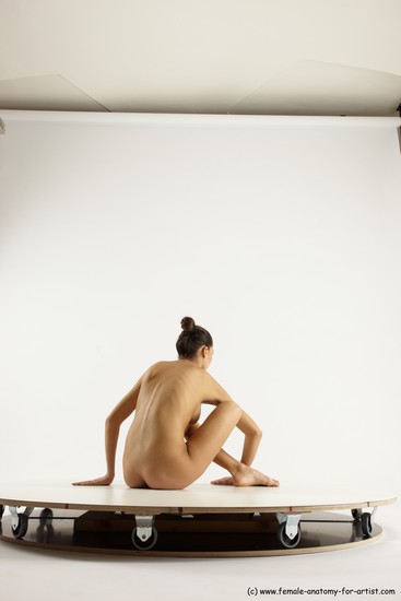 Nude Woman White Sitting poses - ALL Slim long brown Sitting poses - simple Multi angle poses Pinup