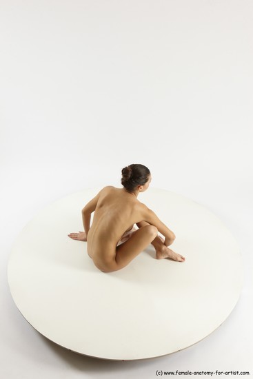 Nude Woman White Sitting poses - ALL Slim long brown Sitting poses - simple Multi angle poses Pinup