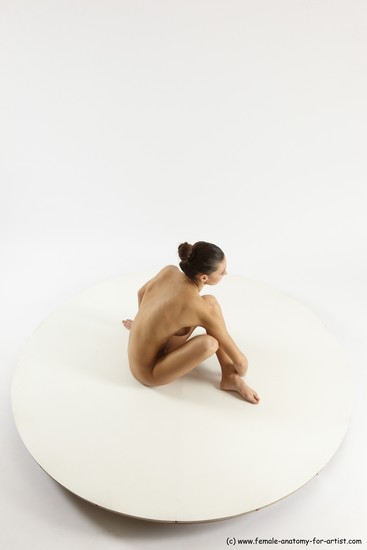 Nude Woman White Sitting poses - ALL Slim long brown Sitting poses - simple Multi angle poses Pinup