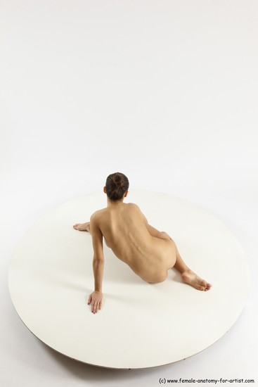 Nude Woman White Sitting poses - ALL Slim long brown Sitting poses - simple Multi angle poses Pinup