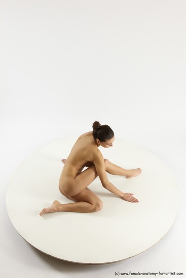 Nude Woman White Sitting poses - ALL Slim long brown Sitting poses - simple Multi angle poses Pinup