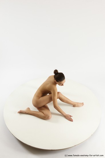 Nude Woman White Sitting poses - ALL Slim long brown Sitting poses - simple Multi angle poses Pinup