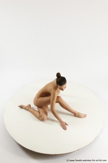 Nude Woman White Sitting poses - ALL Slim long brown Sitting poses - simple Multi angle poses Pinup