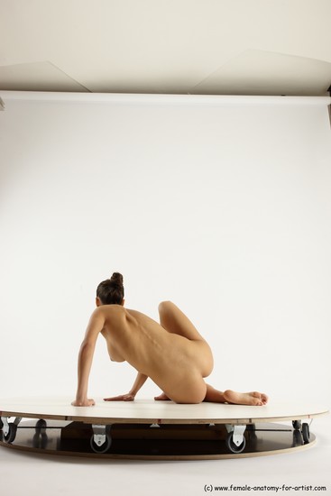 Nude Woman White Sitting poses - ALL Slim long brown Sitting poses - simple Multi angle poses Pinup