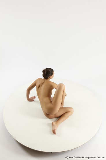 Nude Woman White Sitting poses - ALL Slim long brown Sitting poses - simple Multi angle poses Pinup