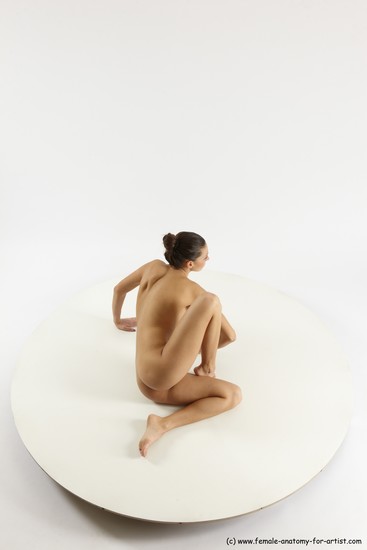 Nude Woman White Sitting poses - ALL Slim long brown Sitting poses - simple Multi angle poses Pinup