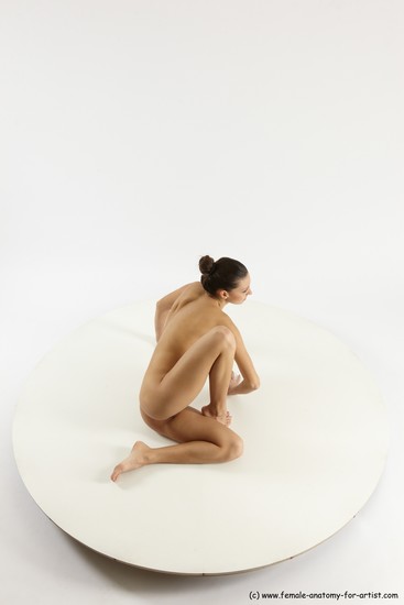 Nude Woman White Sitting poses - ALL Slim long brown Sitting poses - simple Multi angle poses Pinup