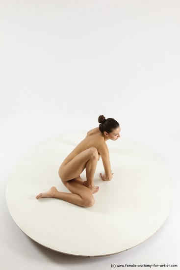 Nude Woman White Sitting poses - ALL Slim long brown Sitting poses - simple Multi angle poses Pinup