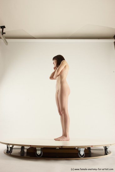 Nude Woman White Standing poses - ALL Slim medium brown Standing poses - simple Multi angle poses Pinup