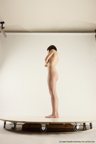 Nude Woman White Standing poses - ALL Slim medium brown Standing poses - simple Multi angle poses Pinup